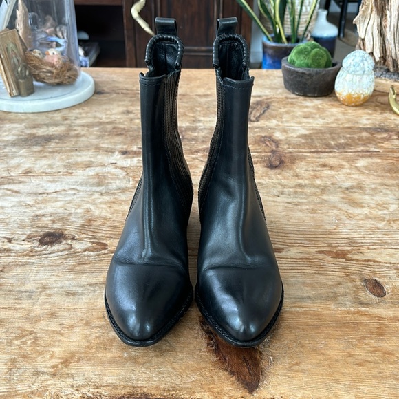 ALEXANDER WANG BLACK LEATHER ANOUCK BOOTS SZ. 35 - Picture 1 of 7